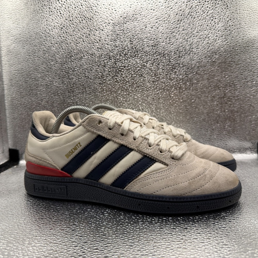 Size 8 Adidas Busenitz White Collegiate Navy Mens Low Top Sneaker Shoes GY3650